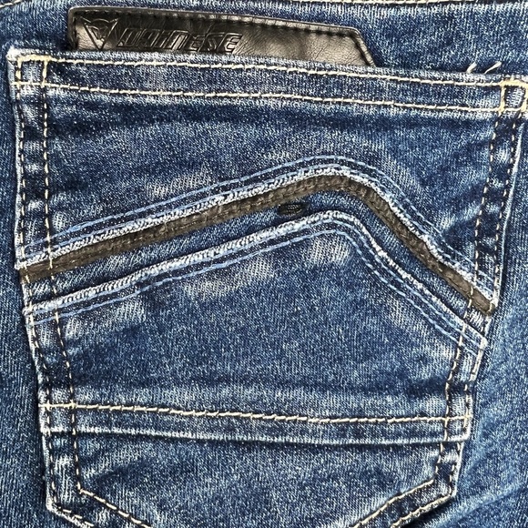 Women's Skinny Motorcycle Jeans in Blue - Picture 6 of 6